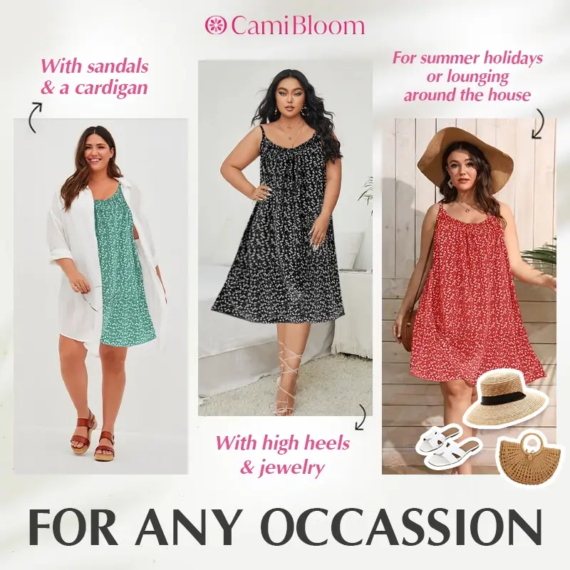 CamiBloom - Floral Printed Camisole Dress - Nalime