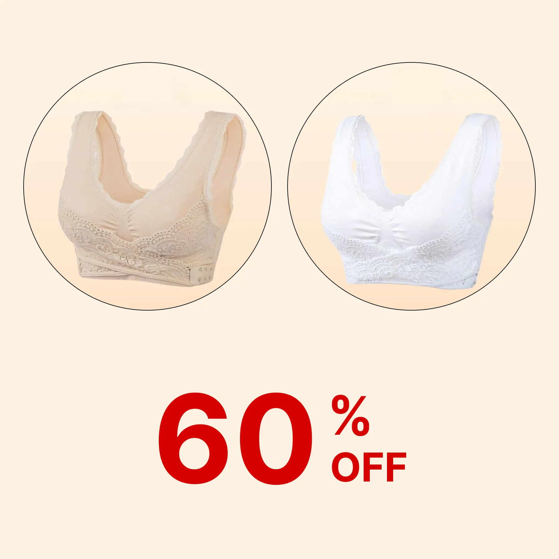 Kendally Bra, Comfy Corset Bra Front Cross Side Buckle Lace Bras, Wireless  Push up Seamless Bra with Removable Pad (Beige,S) : : Fashion